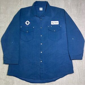 Vintage Workrite FR Industrial Work Shirt Men’s 3XL Blue Utility Uniform